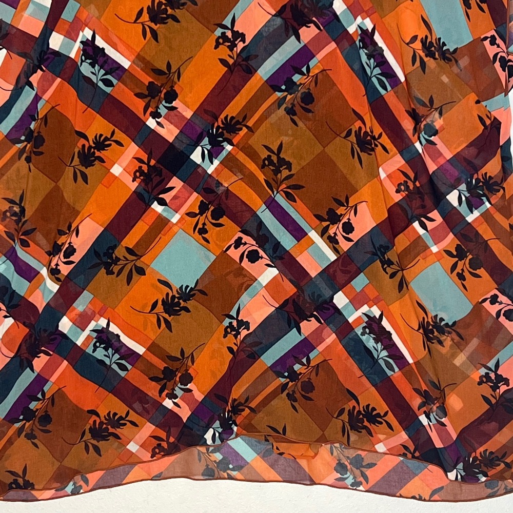 Cabi 2 Piece Sheer Blouse Top Cami Floral Plaid P… - image 7